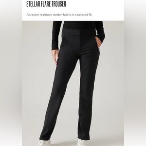 NWT Athleta Stellar Flare Trouser 10 Tall Black workpant yoga